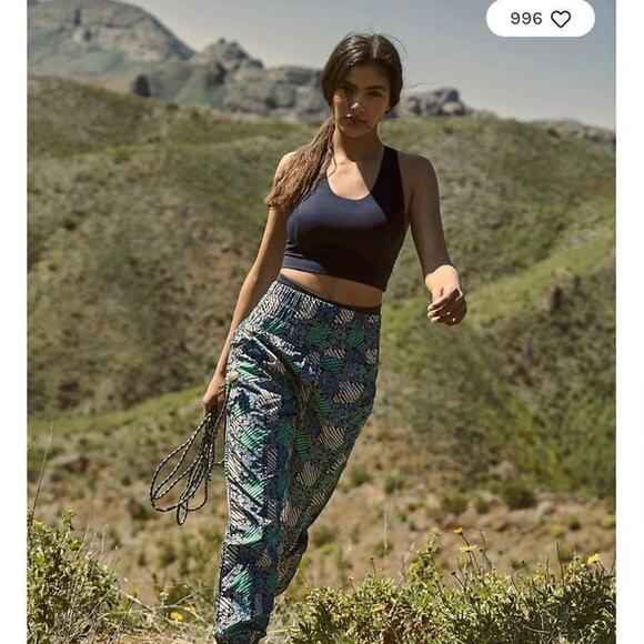 Free People The Way Home Printed Joggers - Daisy Check Combo Size S New w/o Tag - Picture 3 of 10